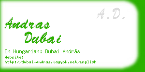 andras dubai business card